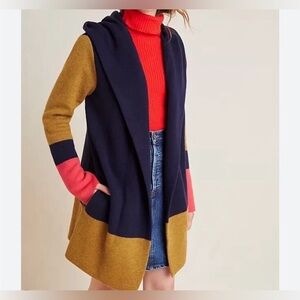 Anthropologie Field Flower Colorblock Sweater Jacket